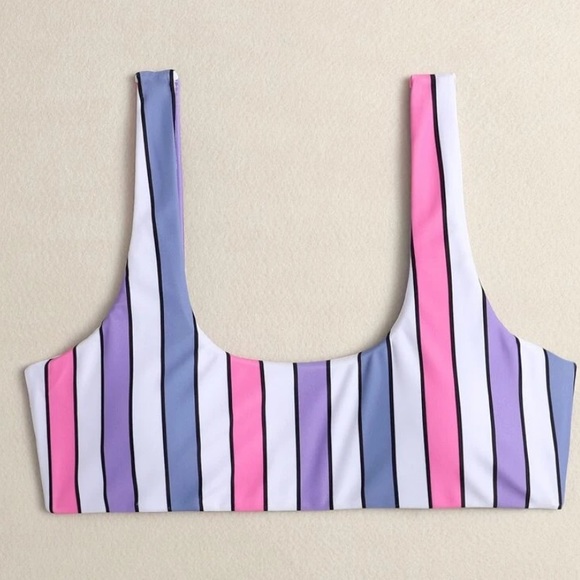 NEW| Women’s Retro Y2K Striped Bikini Top - Picture 5 of 6